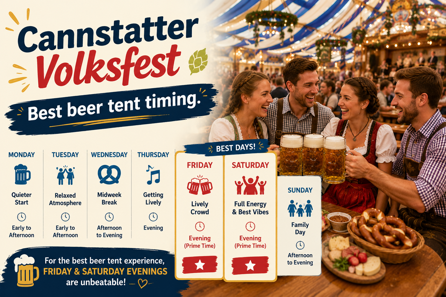 Beer glasses on a festival table for Cannstatter Volksfest beer tent calendar planning