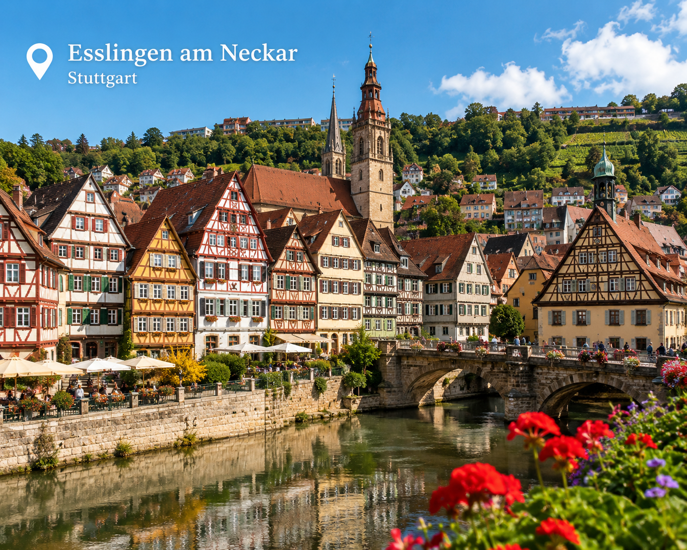 Historic half-timbered town atmosphere for Esslingen day trip