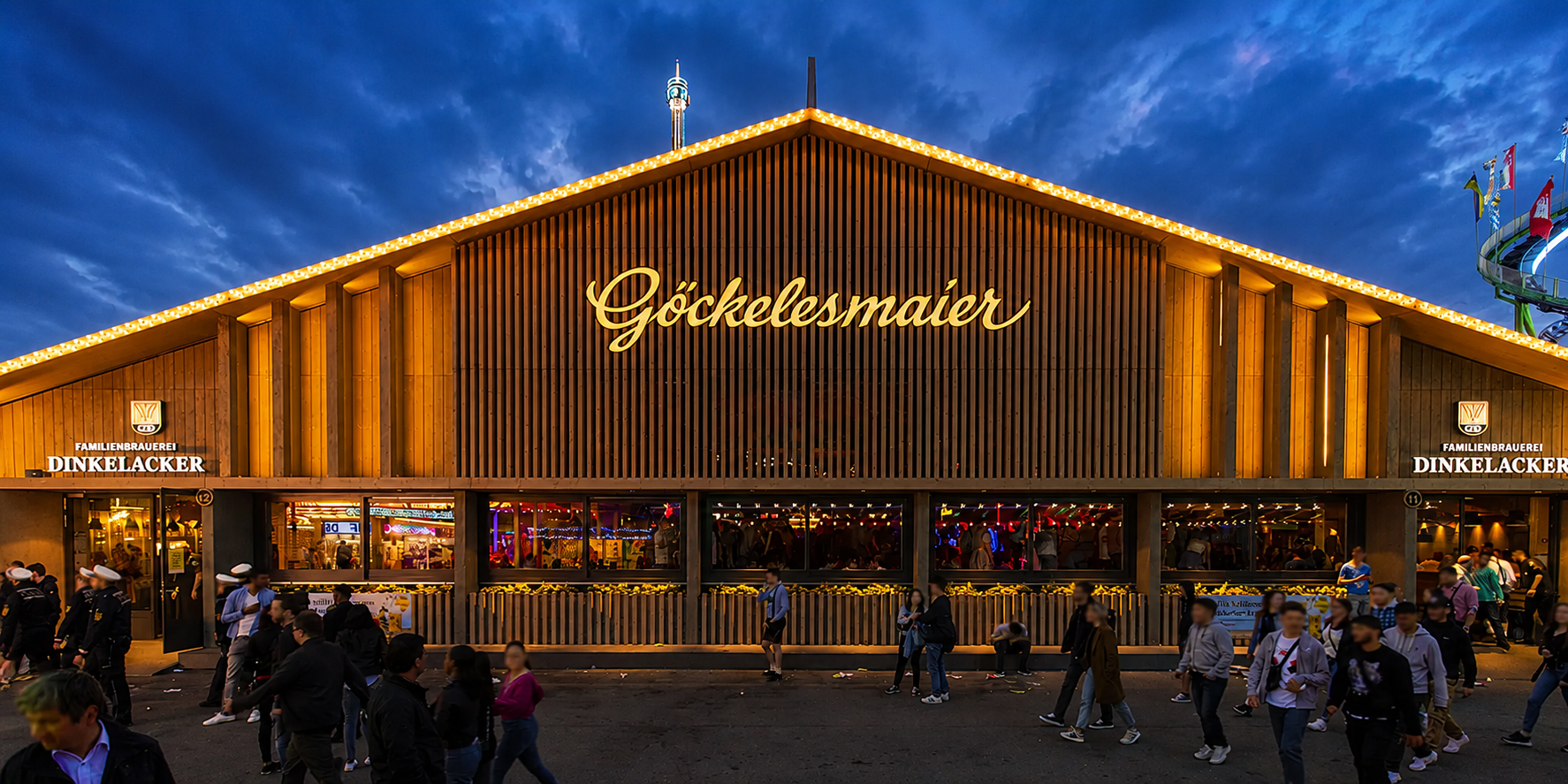 Traditional German festival food and beer table