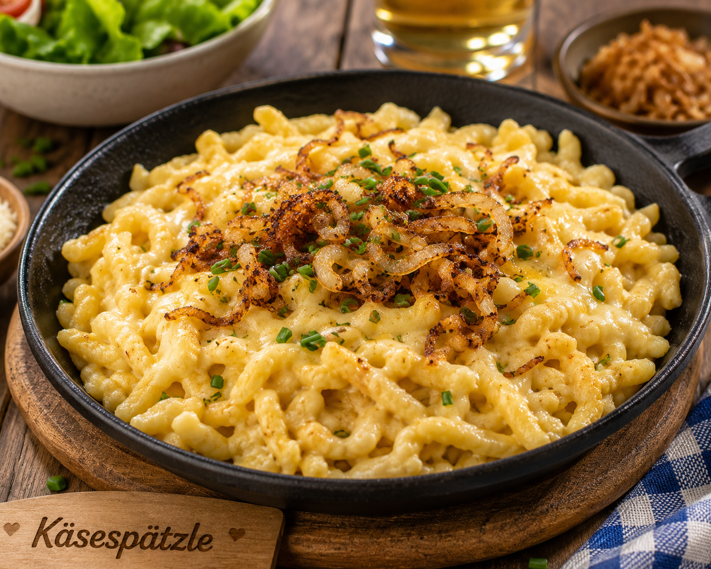 Cheesy pasta-style comfort food representing Kässpätzle