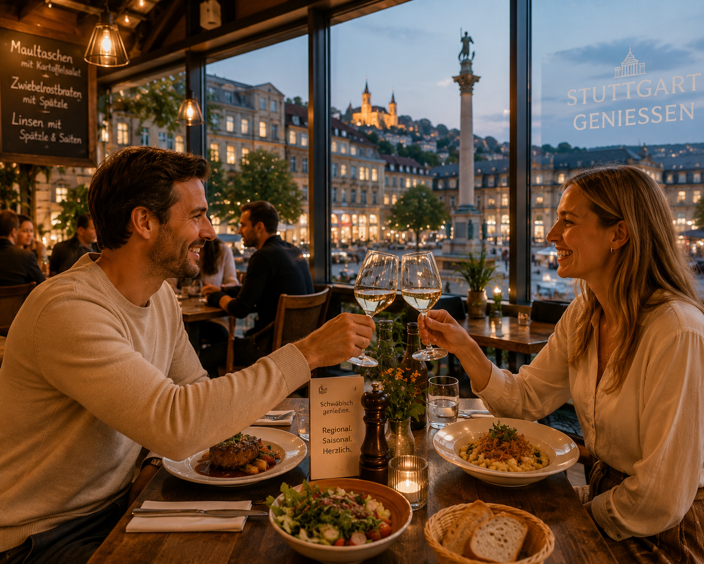 Restaurant table representing Stuttgart food culture beyond the Wasen