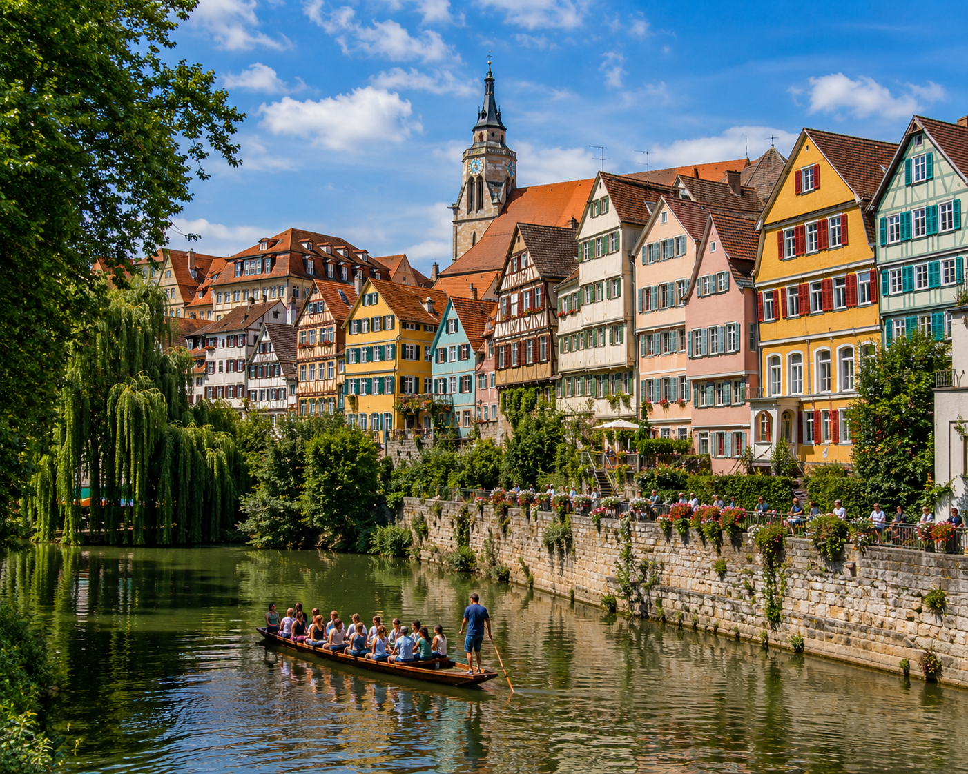River town and old streets for Tübingen day trip from Stuttgart