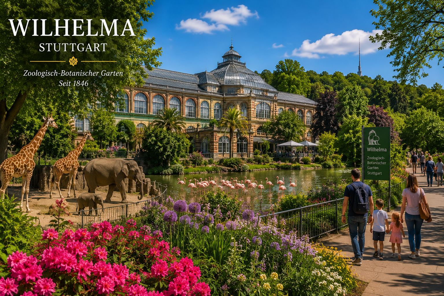 Green botanical garden suitable for Wilhelma Stuttgart family travel