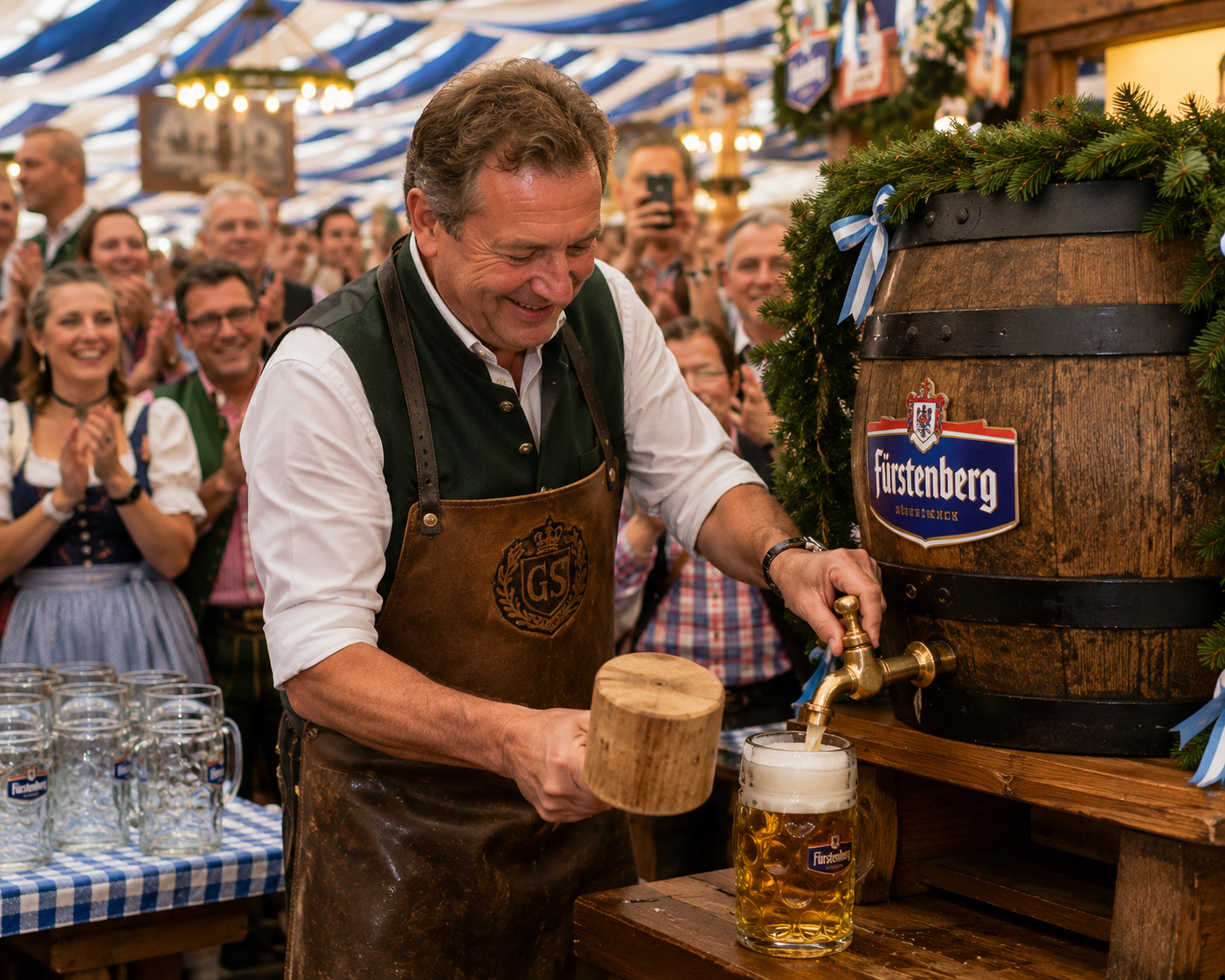 Beer tent atmosphere at Cannstatter Volksfest