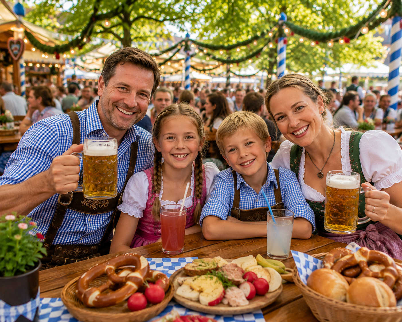 Pretzels and festival food suitable for Cannstatter Wasen food planning
