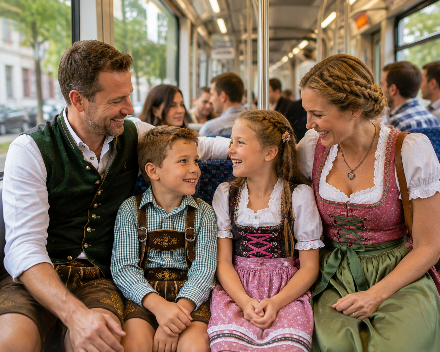 Modern train representing public transport to Cannstatter Volksfest